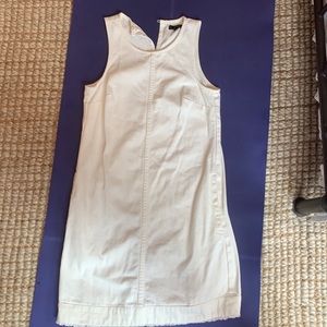 White denim shift dress